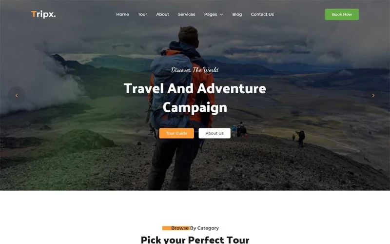 Travel and adventure campaign website